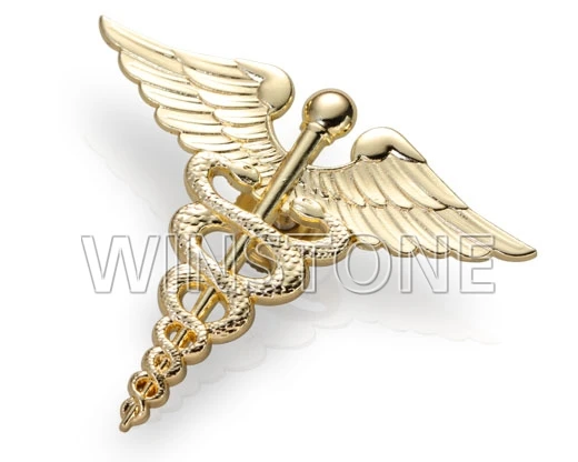 Custom European Style Double Snake Wing Beret Badge