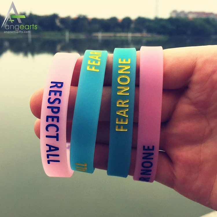 promotional gifts rubber silicone bracelet custom silicon wristband Color Filled Printing