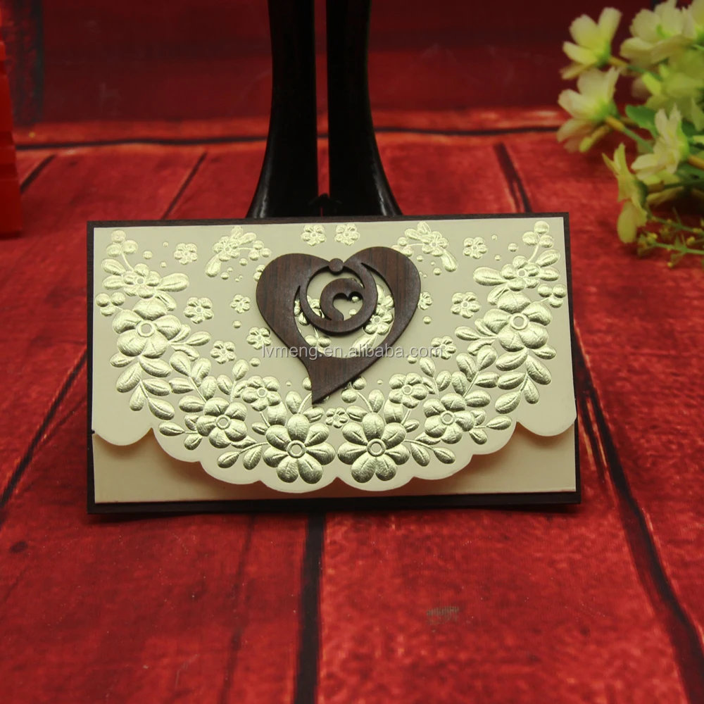 Small wooden wedding cards invitations 2017, wedding invitation card material, Wooden wedding cards