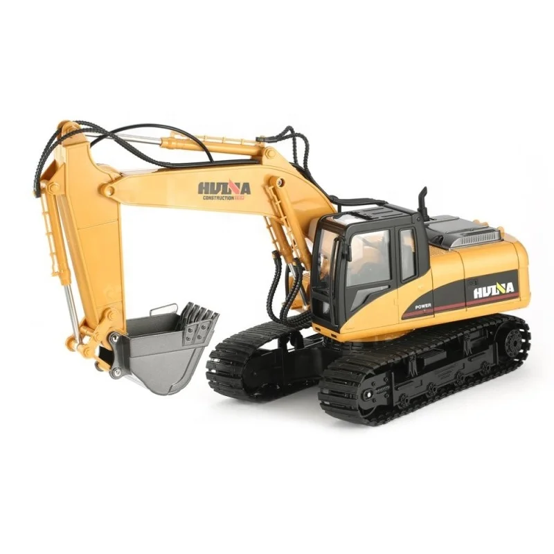 
New HuiNa Toys 15 Channel 2.4G 1/14 RC Excavator Charging RC Car With Battery RC Alloy Excavator RTR For kids Boy 