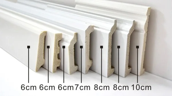 Different Types of Furniture White Wall Plastic Foam Modern Baseboard Skirting Board