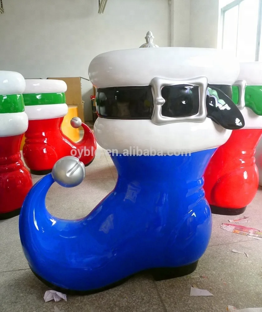 Big Size Outdoor Fiberglass Christmas Boot