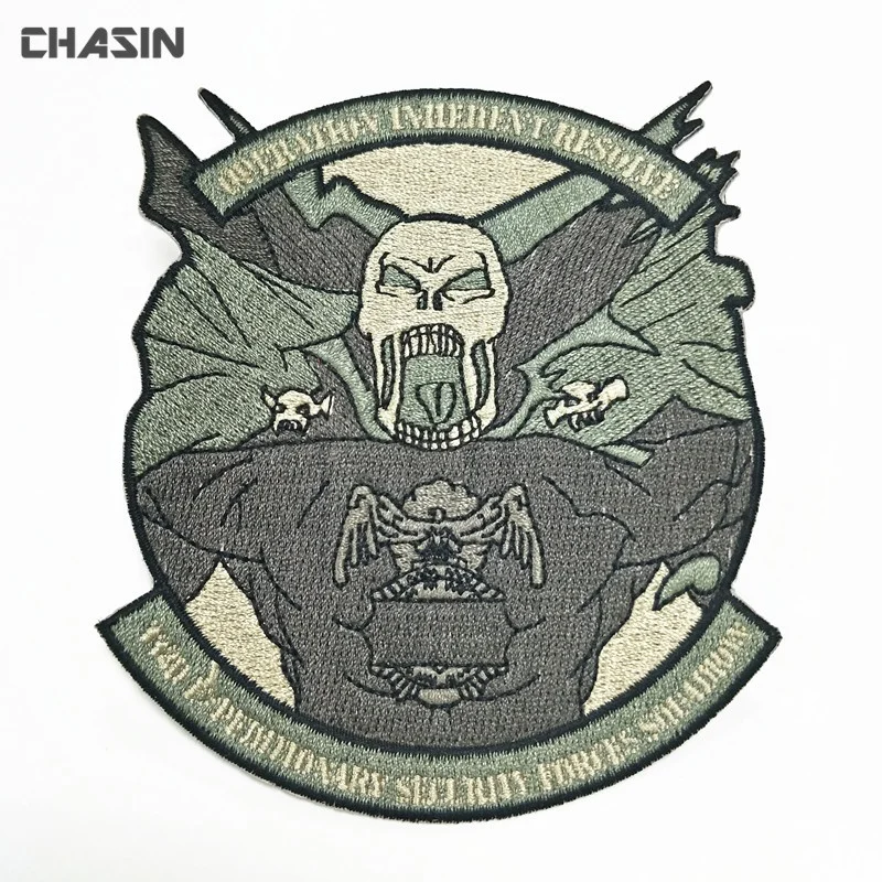 Cheap custom your own big embroidery vest back patch with iron on backing