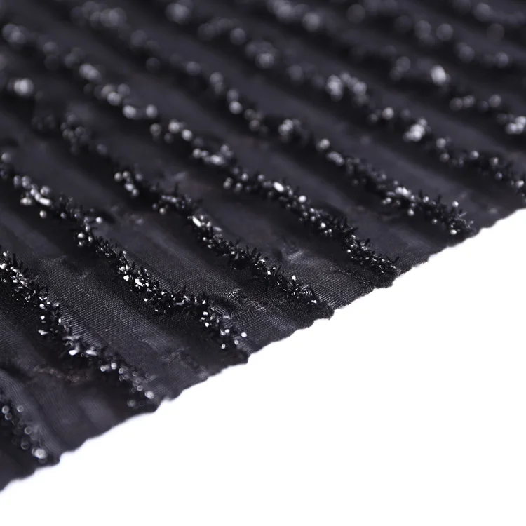 Popular cheap black jacquard 100 percent 600d polyester fabric for party dress