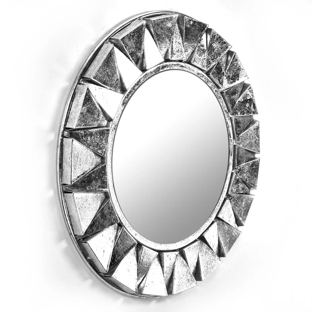 RH16015 22 Inch Round Big Wall Mirror for Room Design Mirrors Decor Sun Metal Art