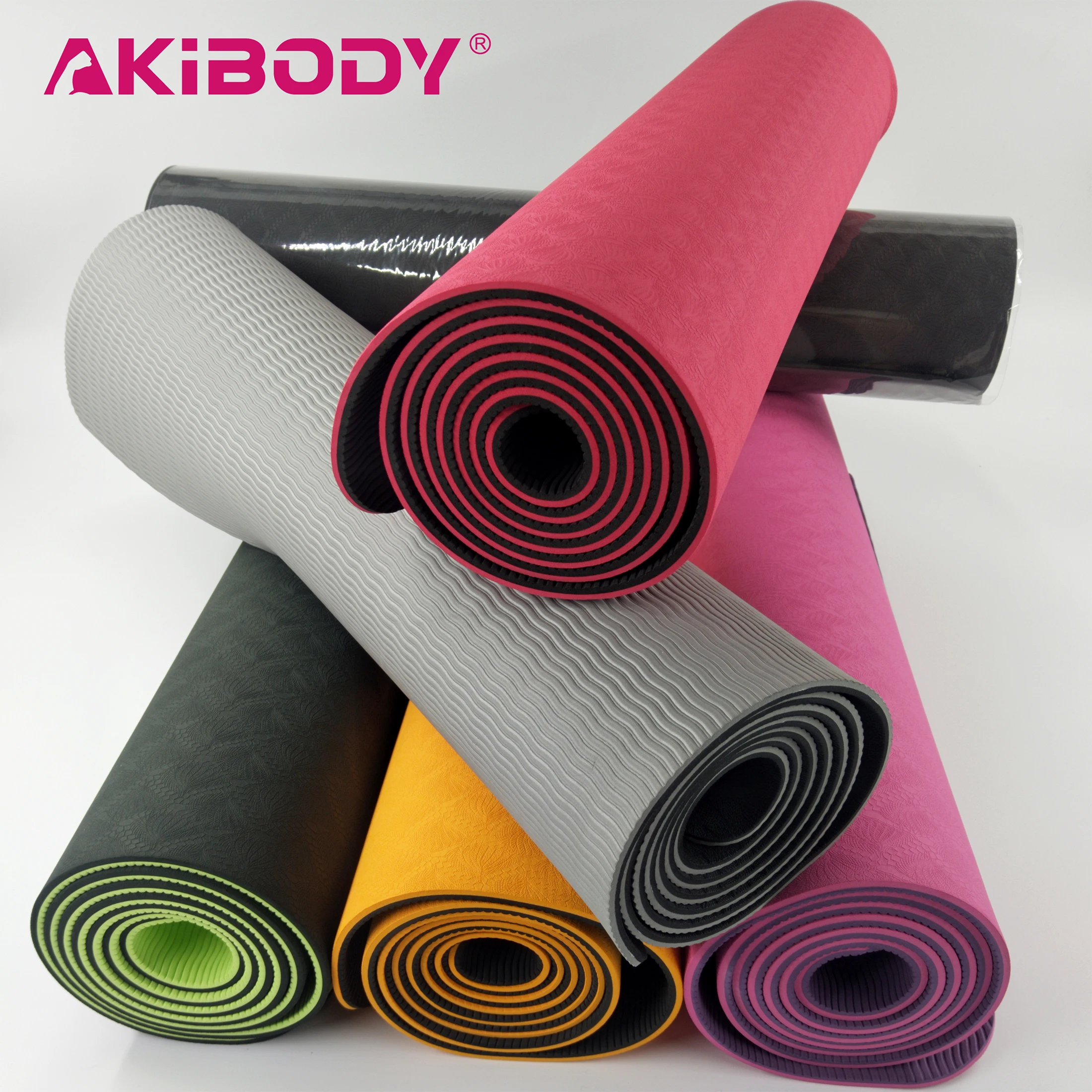 
Wholesale natural TPE double color 183x61x0.6cm yoga mats for body fitness and yoga exercise 