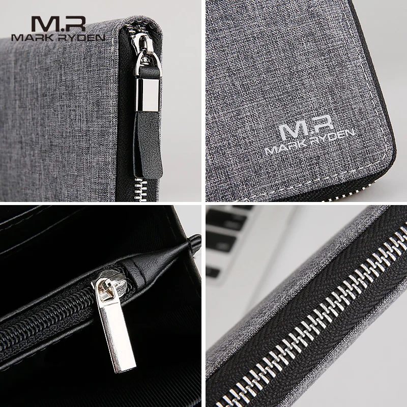 Mark Ryden Factory Unisex Waterproof Designer Mens Slim Wallet Leather Long Wallets Card Holder Coin Purse Money Bag for Men