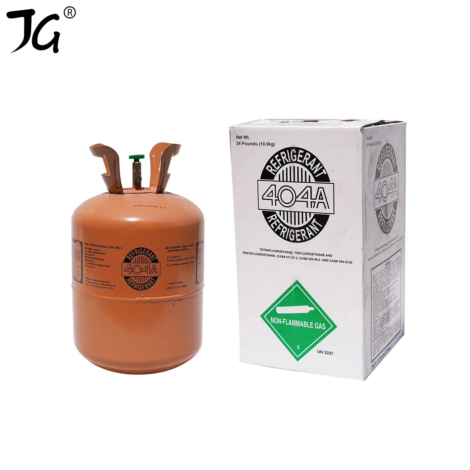 Environmental refrigeration gas 24LB Cylinder Packed 99.9% Purity Refrigerant Gas r404a