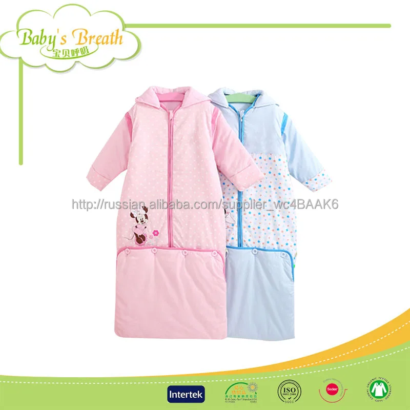 BSB065 гладкокрашеные эко-хлопка на молнии для gooze вниз ребенка спальный мешок