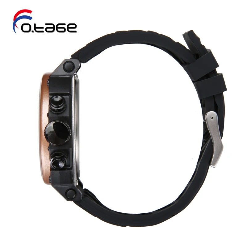 Top Selling Men Analog Digital Alarm Choron Wristwatch 5ATM Waterproof Sport Watch