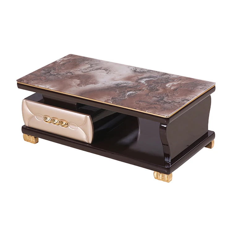 
african sitting room metal marble customized 4 drawer sofa coffee table 