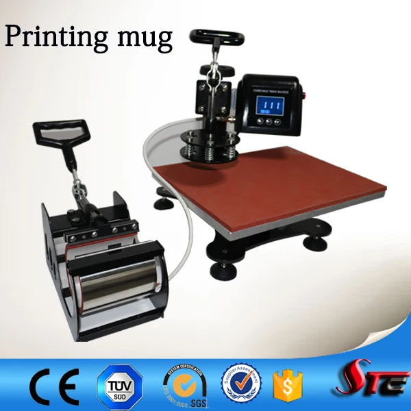 Hot selling LCD 8 in 1 combo t shirt sublimation heat transfer machine with counter