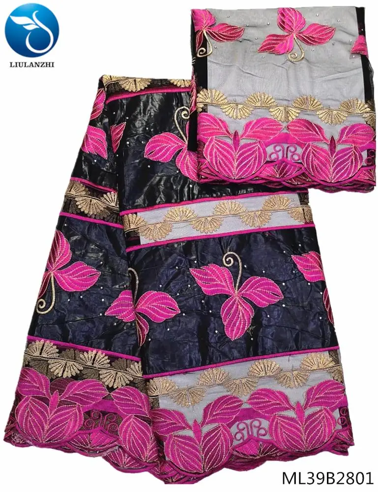 
LIULANZHI nigerian bazin fabric embroidery 7yards/set 2019 getzner richer bazin african ML39B28 