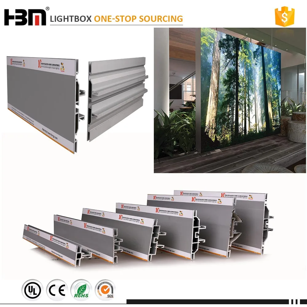 120mm double side slot extruded aluminum seg lightbox banner frame system