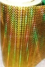 HIGH QUALITY 50MIC GOLDEN HOLOGRAM FILM  FOR STICKER LABEL PAPERS(WATER BASED GLUE)