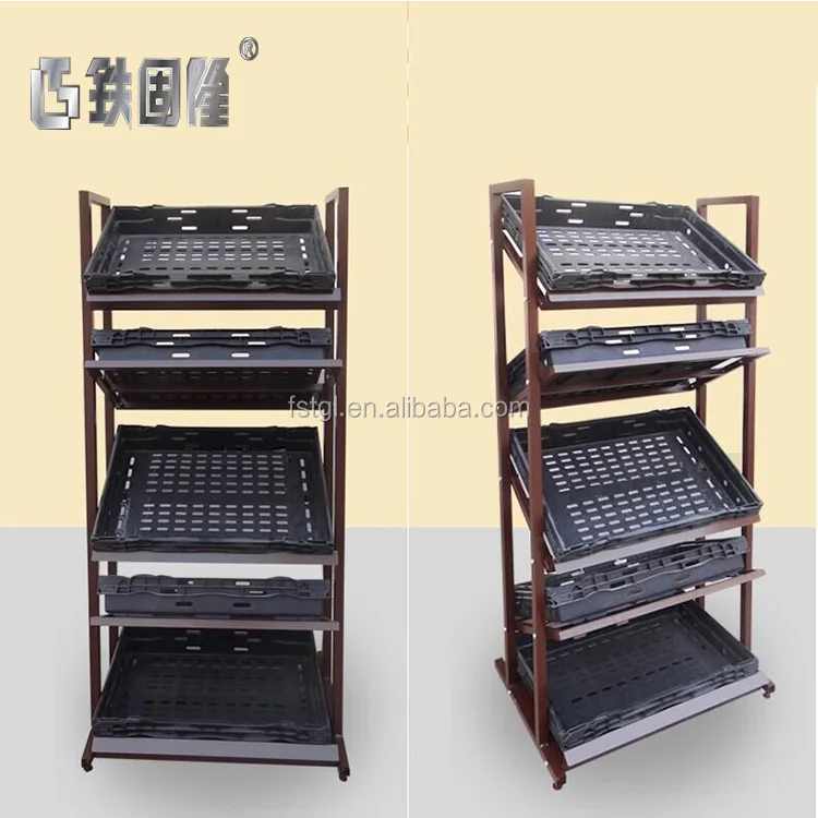 Shelf Display Rack Stand Supermarket Rack Manufacture Fruit Vegetable Pop Metal Foshan Metallic Heavy Duty Customer Size 001 TGL