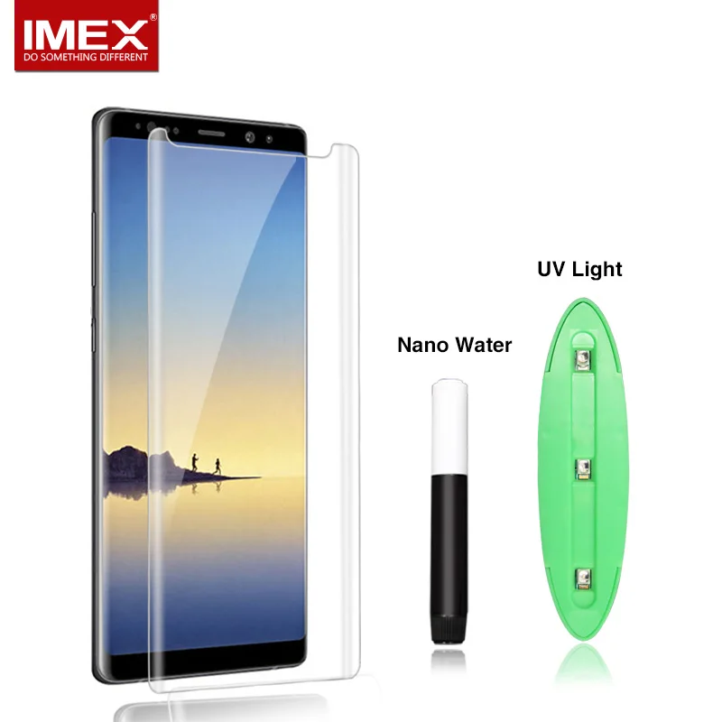 For Samsung Galaxy Note 9 20 Curved Tempered Glass Screen Protector Full Adhesive Liquid UV Glue Glass Easy Removed