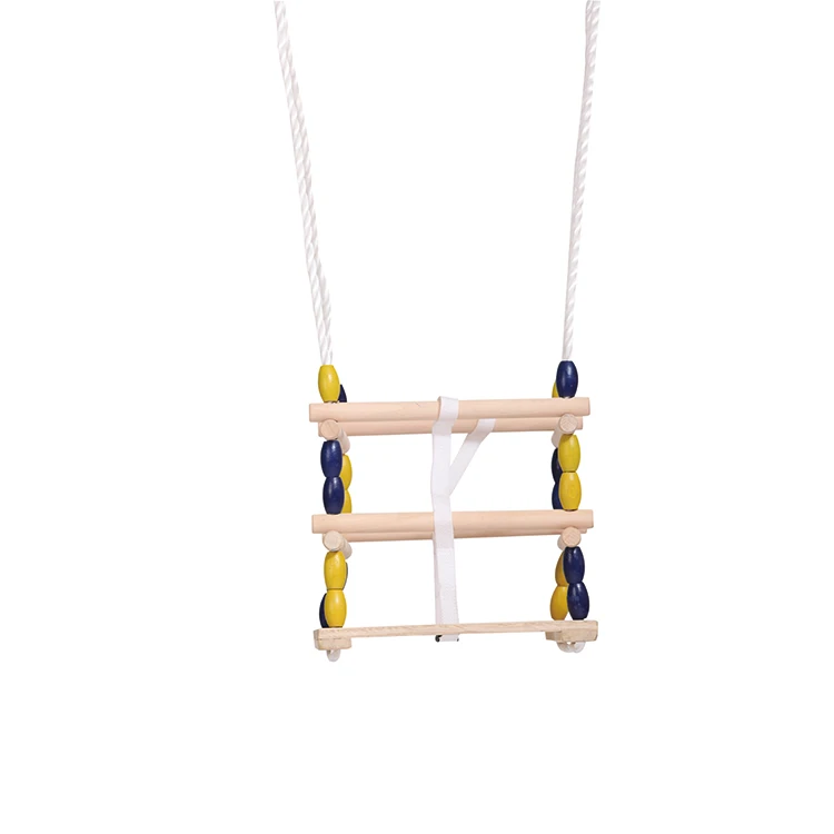Outdoor wooden baby kids playground toy swing seat