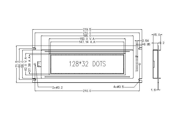 128X32 12832 dot matrix graphic lcd display module