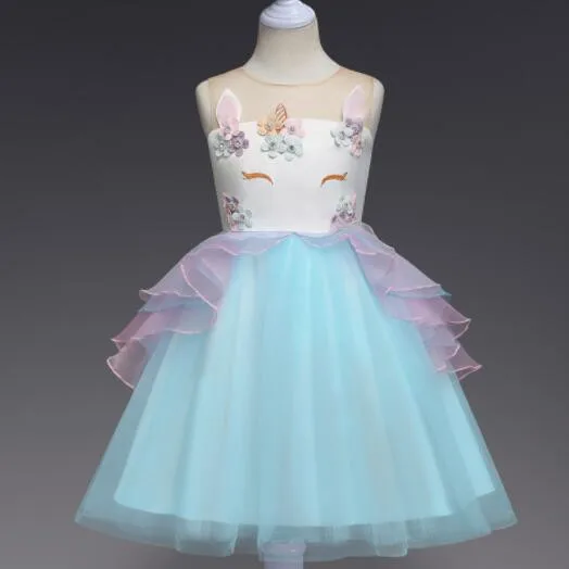 Hot Sale Movie Horse Party Colors Gown Tulle Girl Dresses HPCS-3082