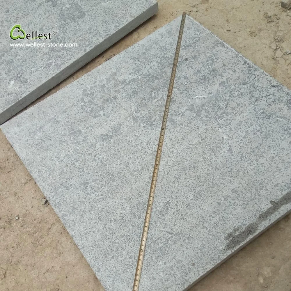 Заводская цена сине-серая Известняковая Плитки Для Террасы внутреннего дворика и наружного напольного