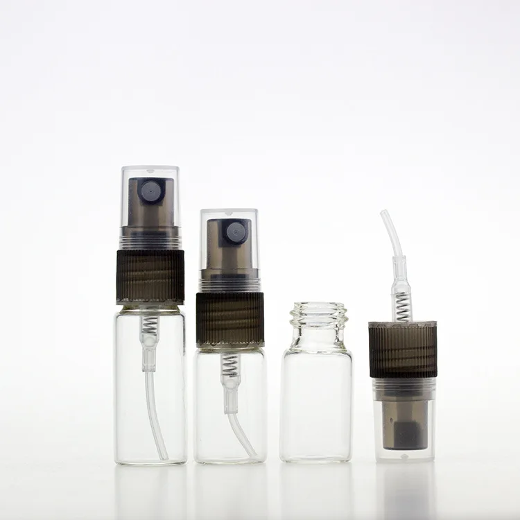 3ml 5ml clear small pocket spray glass bottle with pump dispenser