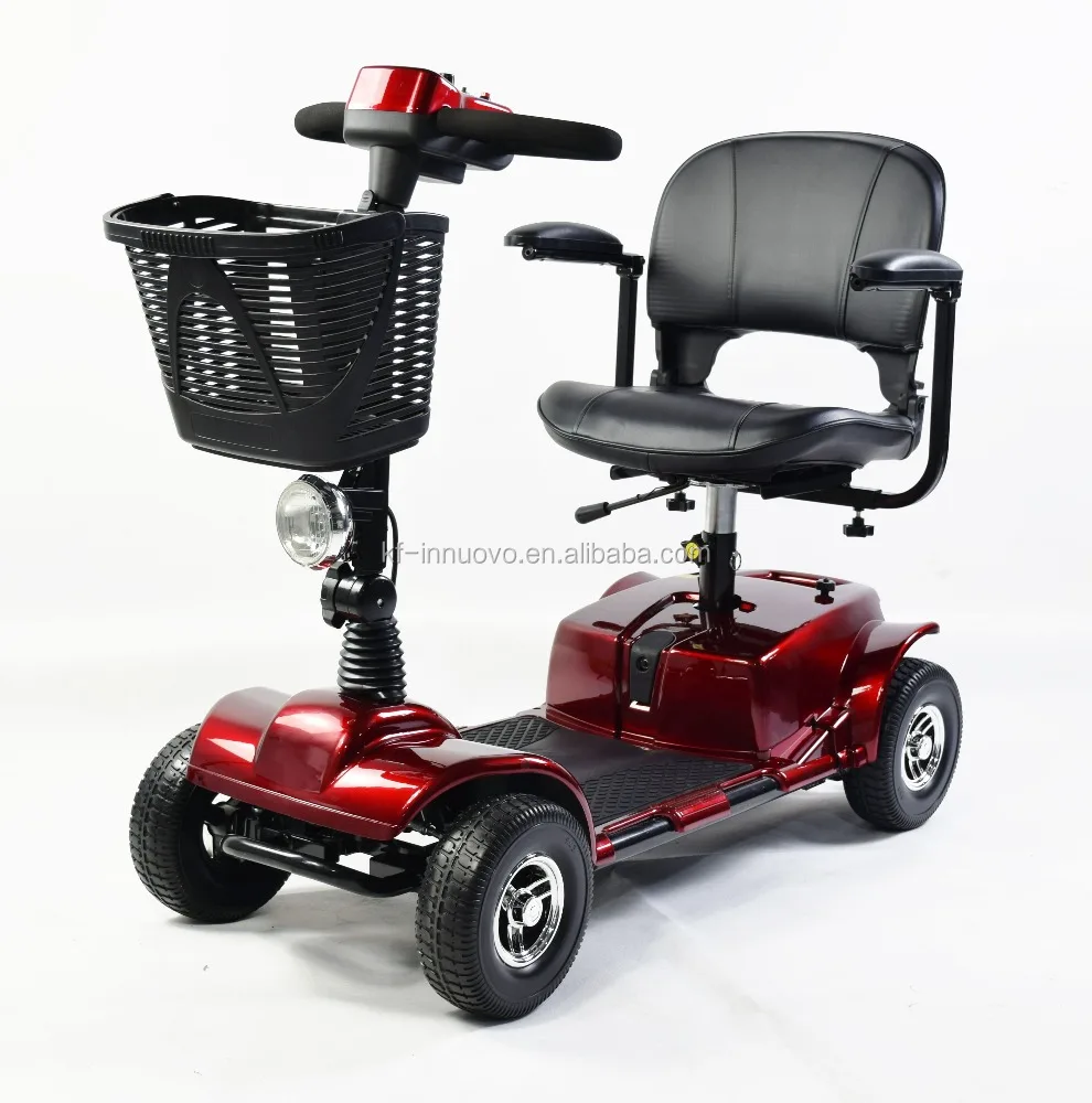 
Lightweight Folding four Wheel Mobility Scooter with Ring Handlebar Middle Size Electric Scooter 