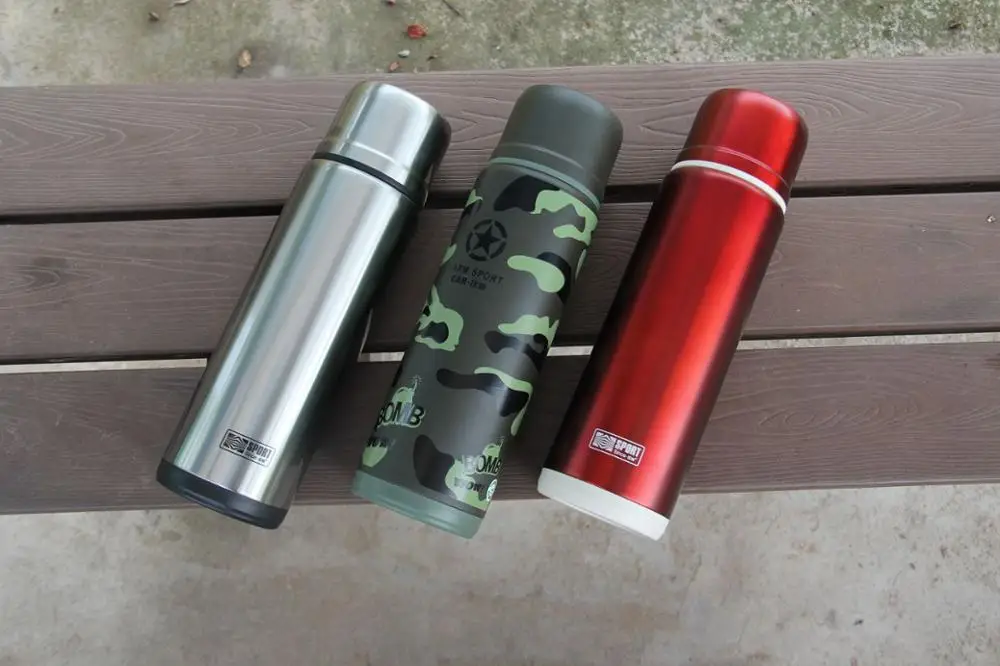 Outdoor Sports Vacuum Stainless Seel Insulated Outdoor Travel Water Bottle Thermos Flask 1 Liter Thermos