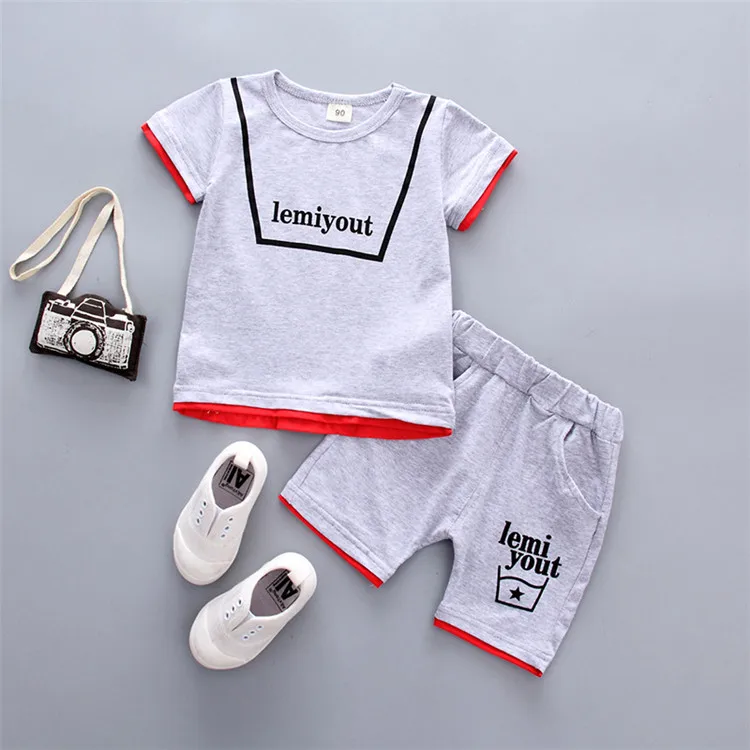 
Summer cotton boy T Shirts short sleeve Casual kid boy clothing set 