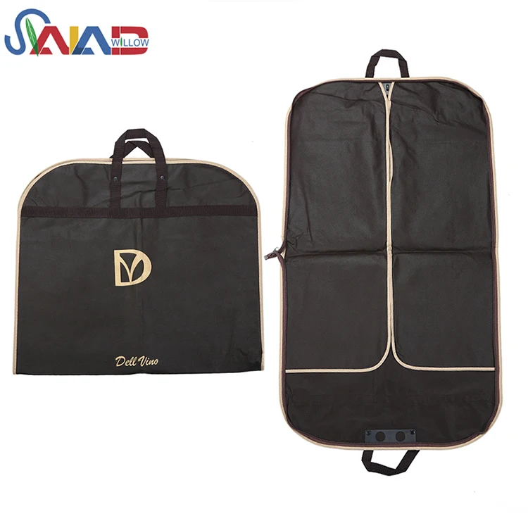 High Quality Hanging Nylon Cotton Non-Woven Foldable Suit Cover Clothes Garment Bag