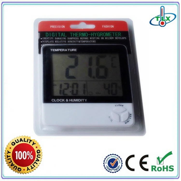 wall clock with thermometer,clock with digital humidity meter wall thermometer hygrometer,wall thermometer
