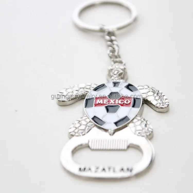 Mazatlan Mexique tourism souvenir zinc alloy sea turtle beer opener key chain