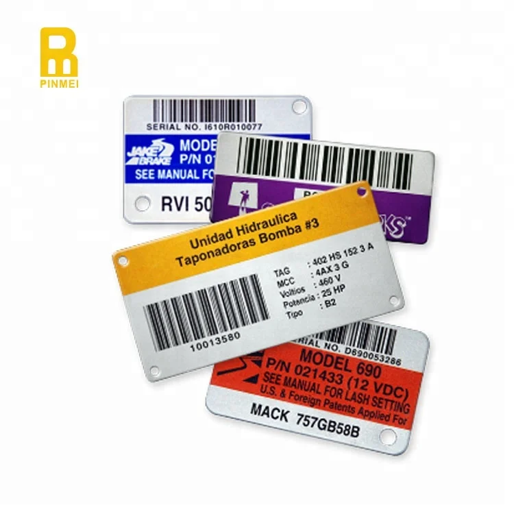 Barcode asset tag QR code label aluminum sticker ID number asset tag