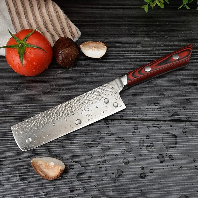 
Konoll Hot Sales G10 Handle Damascus Steel Japan 7 inch Kitchen Nakiri Chef Knives 