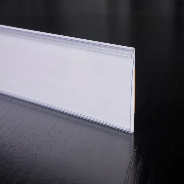 plastic adhesive data strip PVC flat strip price label holder plastic extrusion for Supermarket shelf  pvc edging strips