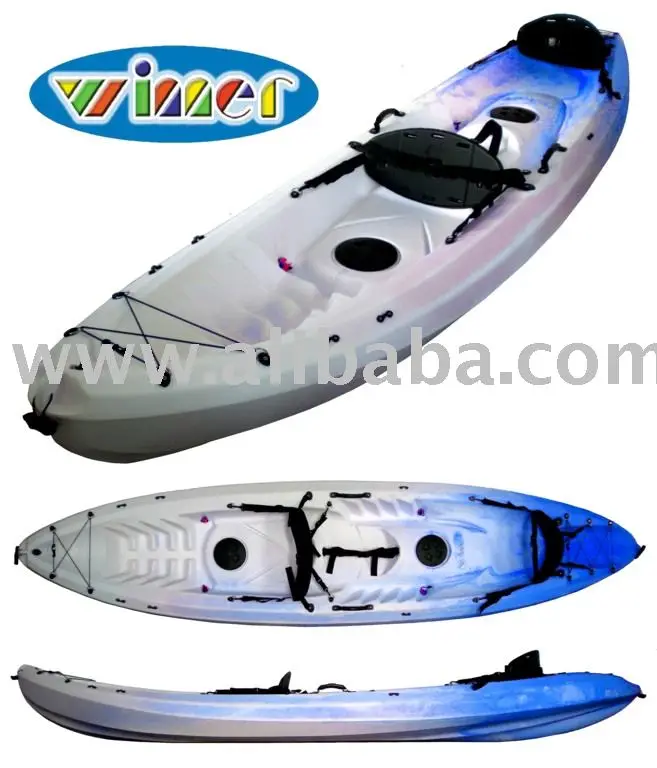 Двухместная байдарка, двухместная байдарка, пластиковая байдарка 2 + 1 сиденье