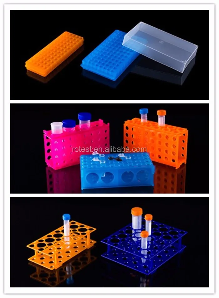 High Quality PP Or Abs Materials Plastic Test Pcr Tube Rack Holder Of 40 Holes