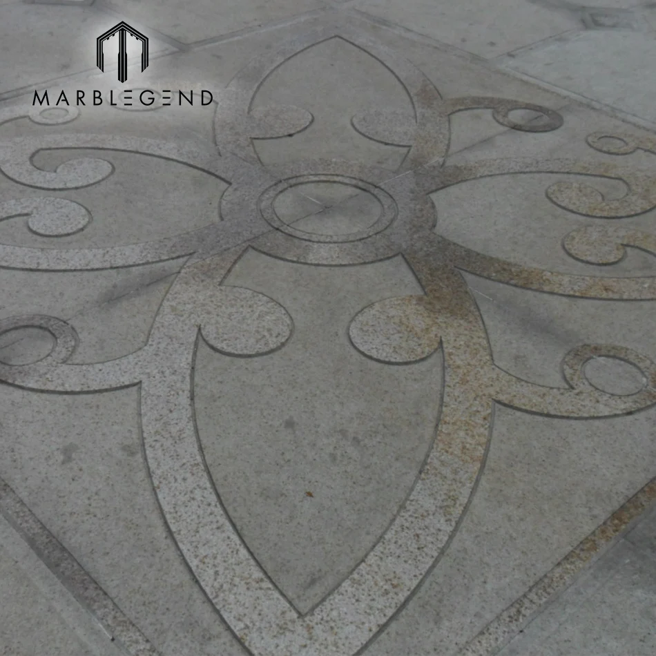 
hot sale chic 3d flower pattern Sandblasting granite flooring design 