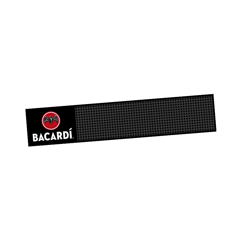 
Top Custom Made Logo BACARDI soft Pvc Personalized Soft Rubber Beer Bar Drip Spill Mat 