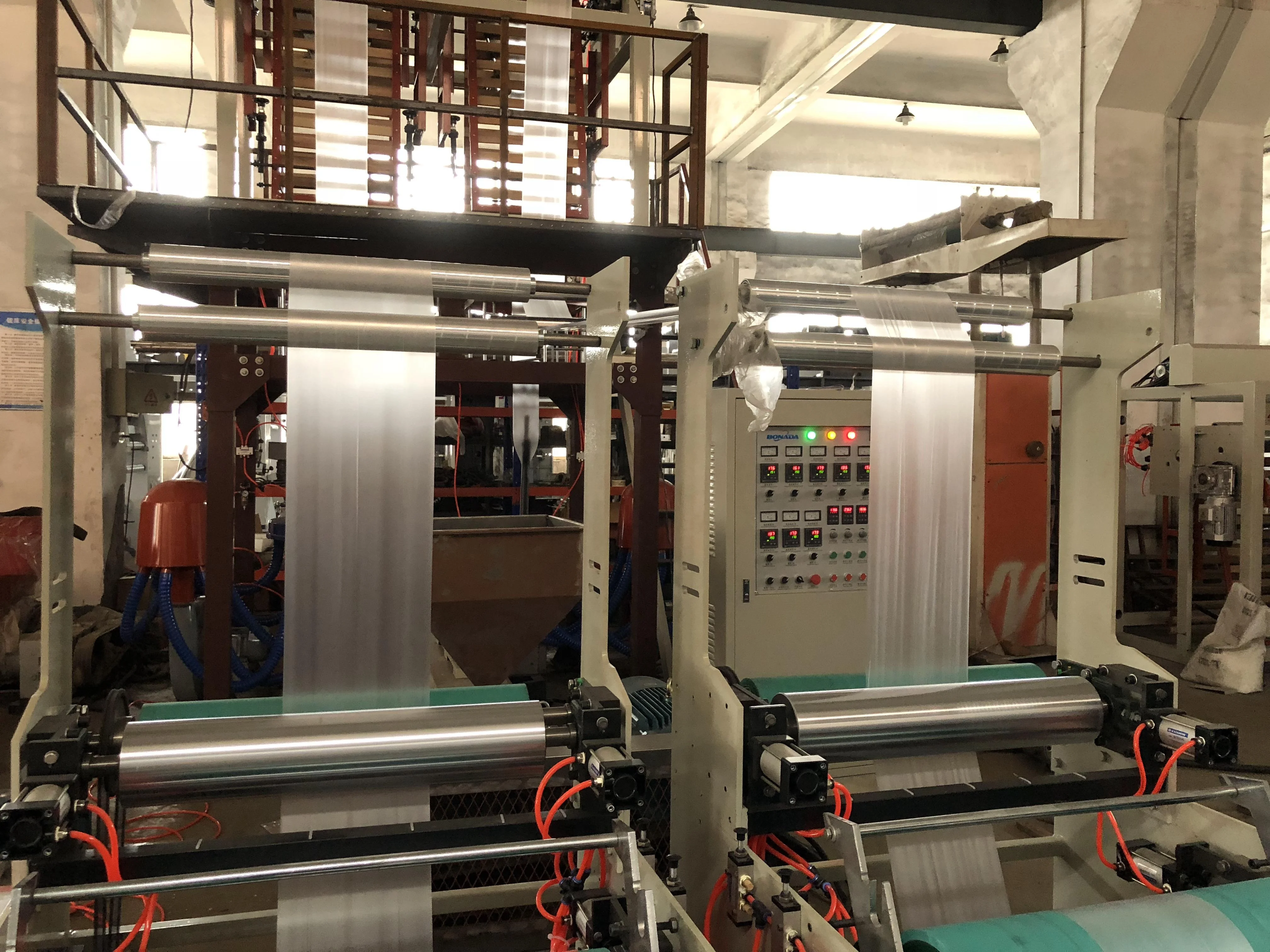 T-shirt Bag Double Die Head Automatic Polythene Film Blowing Machine