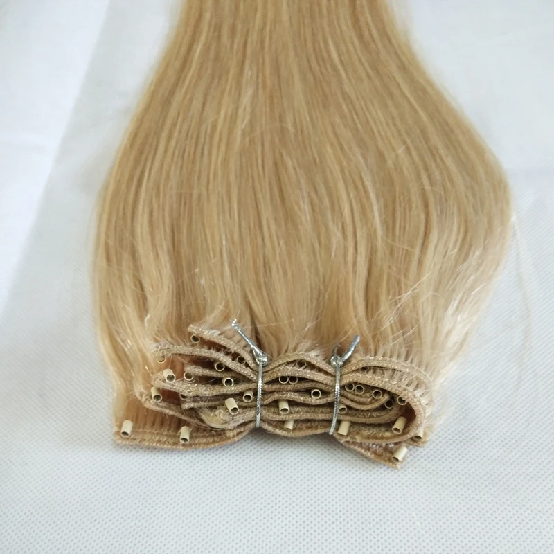 Наращивание волос в форме тюбика 100% человеческие волосы на ленте с бусинами светлый цвет одношаговая