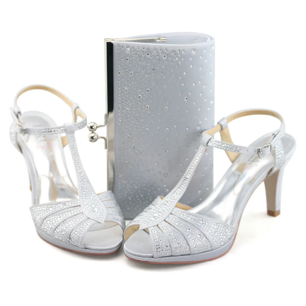 silver shoes and handbags