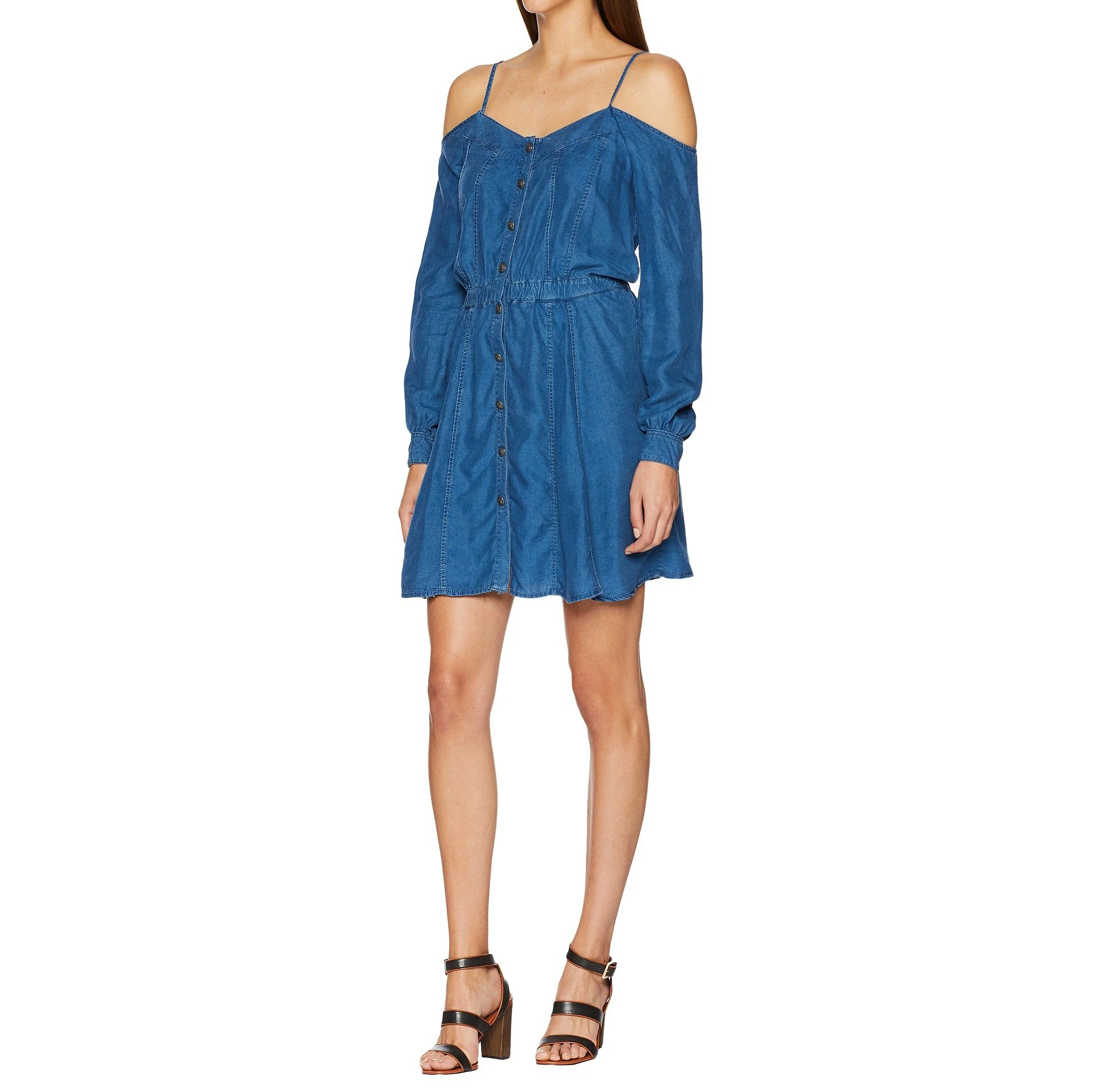 Wholesale Women Dress Summer Loose Jeans Dresses Casual Sleeveless Ladies Denim Dresses