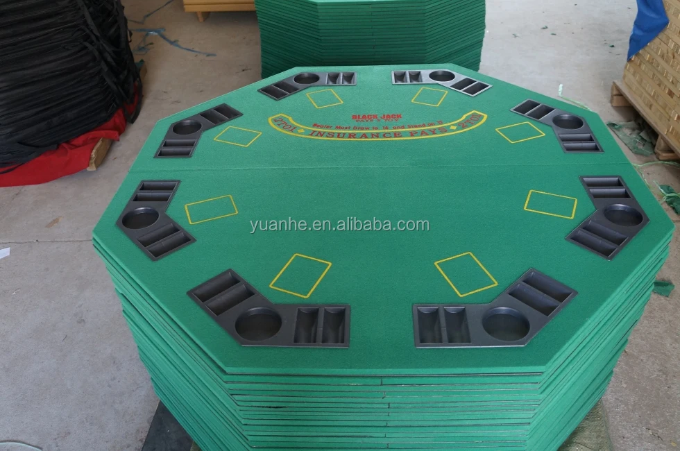 one side 2 foldable 48 inch Octagon Blackjack Poker Table Top For 8 Players