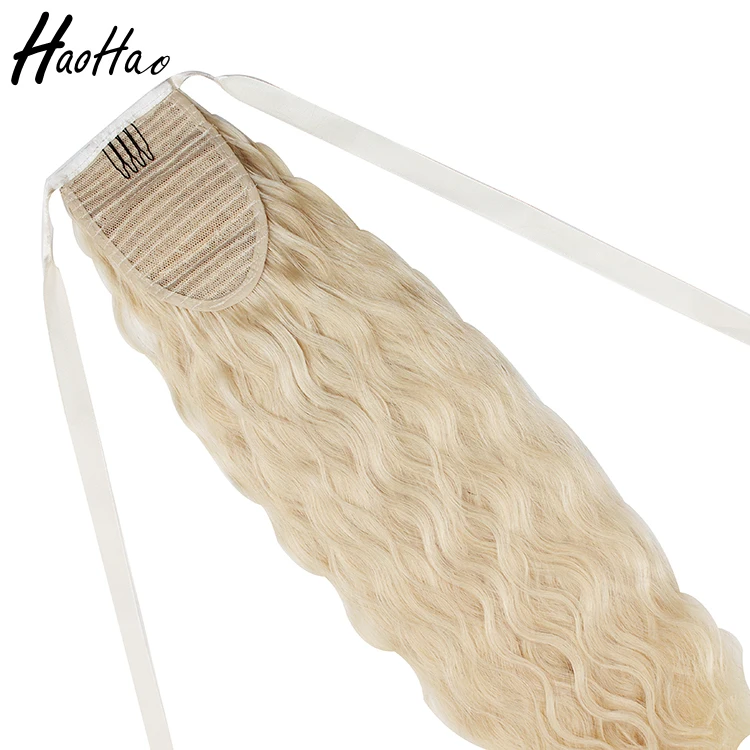 Shipping Fast Customized Natural Wave 613 Blonde White Women Human Hair Ponytail