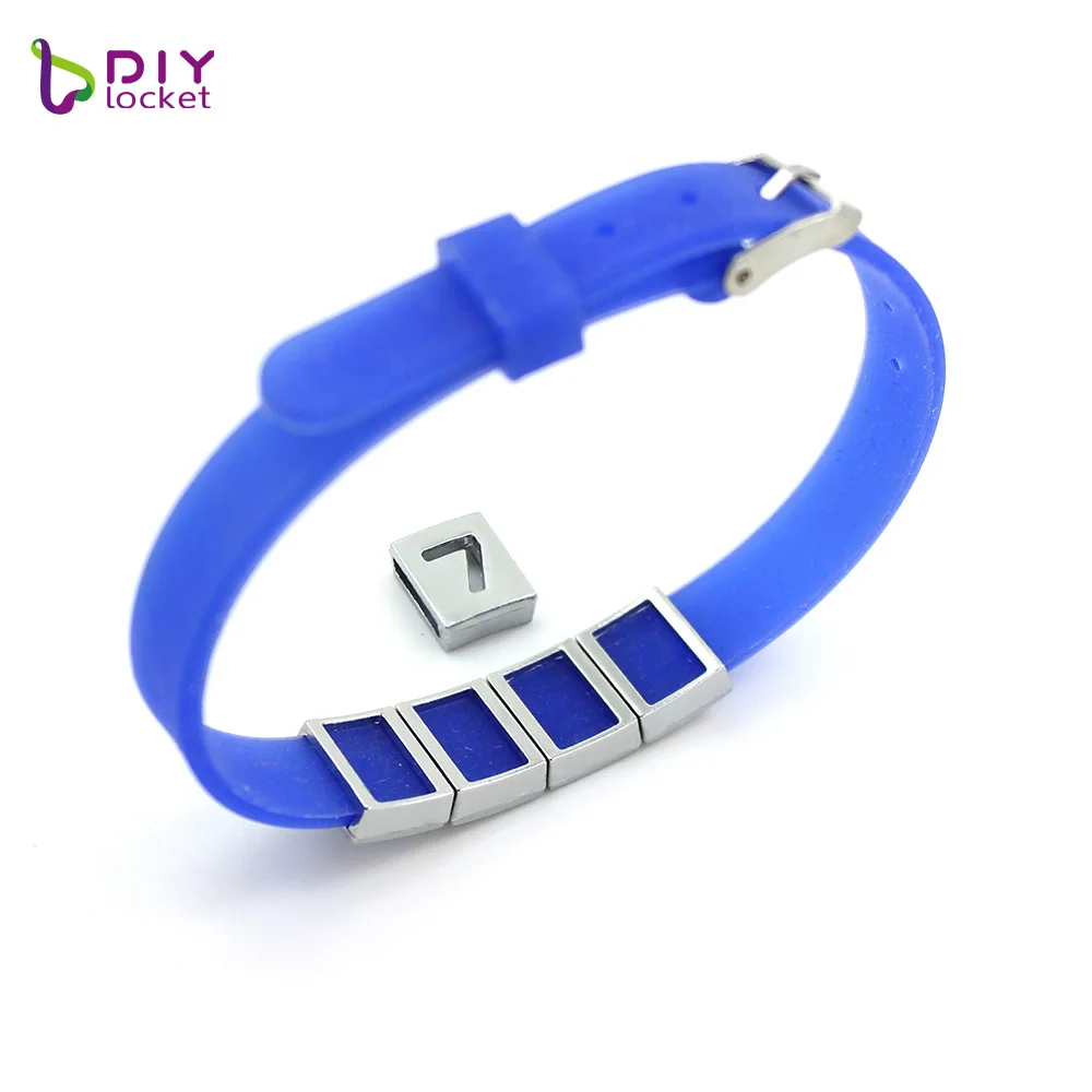 
Wholesale Alloy Silver Hollow Number Slide Charms Fits For Diy 8mm Bracelets And Belts, Customized Personalized Slide Charms 