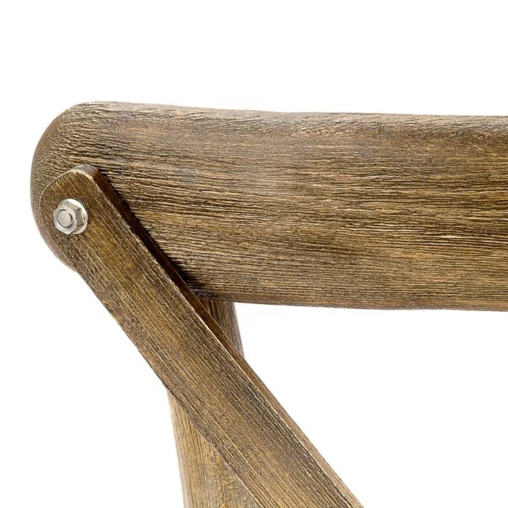 
Antique style outdoor event chair hotel rental cross back wood chair 