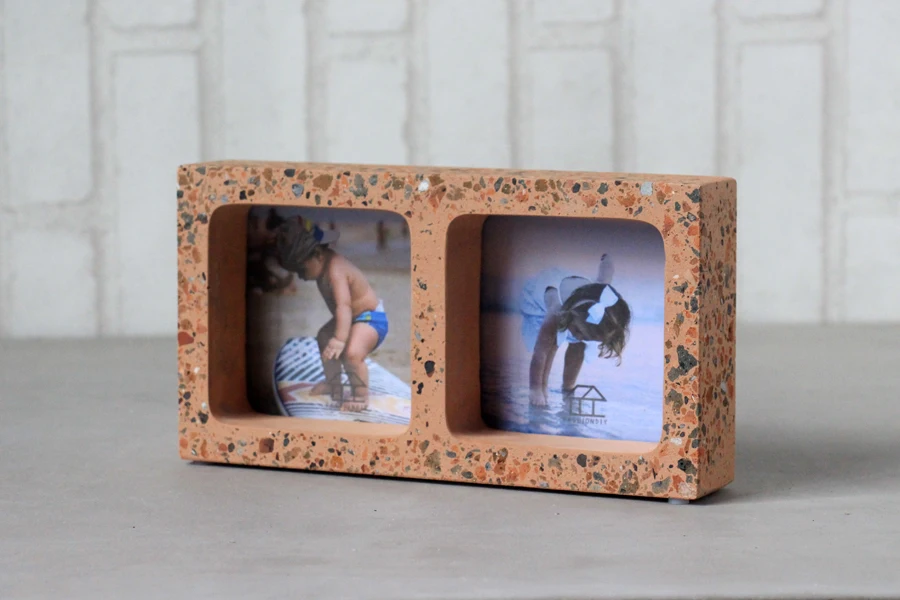 Unfinished solid concrete photo frame picture frame cement frame