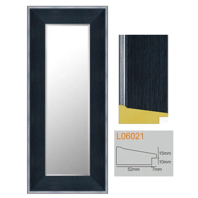 Large 20x60inch Modern Brushed Flat Gold Framed Wall Mirror Decorative Plastic Mounted for Home or Office Use