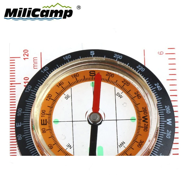 Outdoor camping liquid plastic Measure prismatic map compass